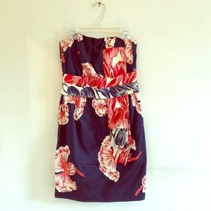 Kimono-inspired strapless dress